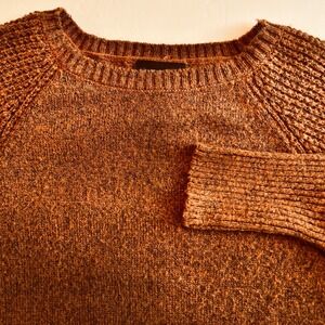 Lane Bryant Women Sweater Size 18 20 Orange Textured Knit Raglan Sleeve Casual